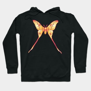 Luna Moth Witchy Magical Insect Yellow Orange Hoodie